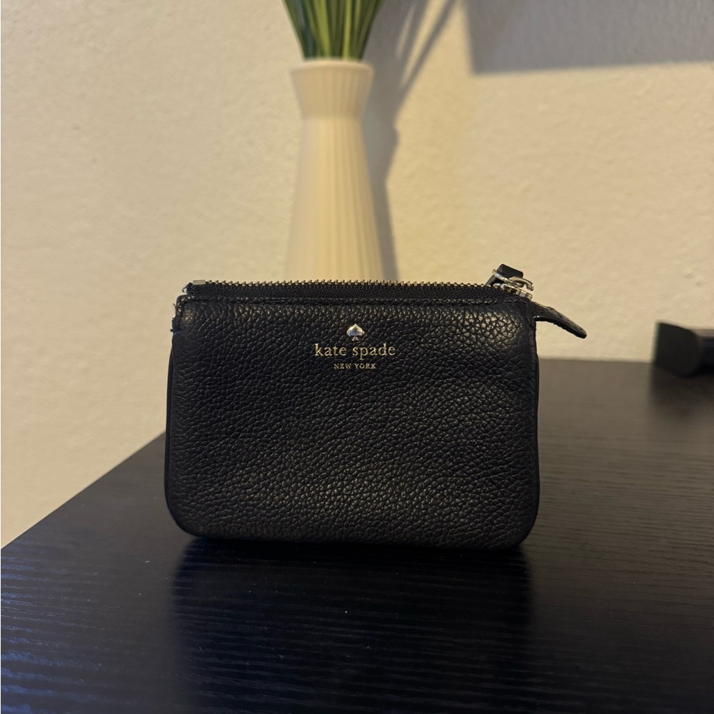 Kate Spade Black Pebbled Leather Pouch